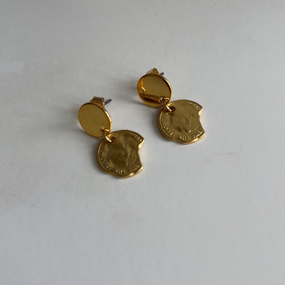 Vintage Gold Coin Earrings